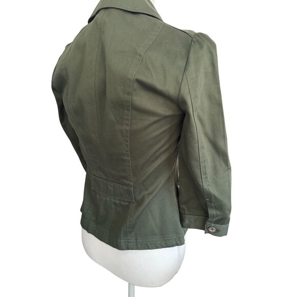 WHITE HOUSE BLACK MARKET Olive Green Jacket Blazer Size 00 - Picture 5 of 8